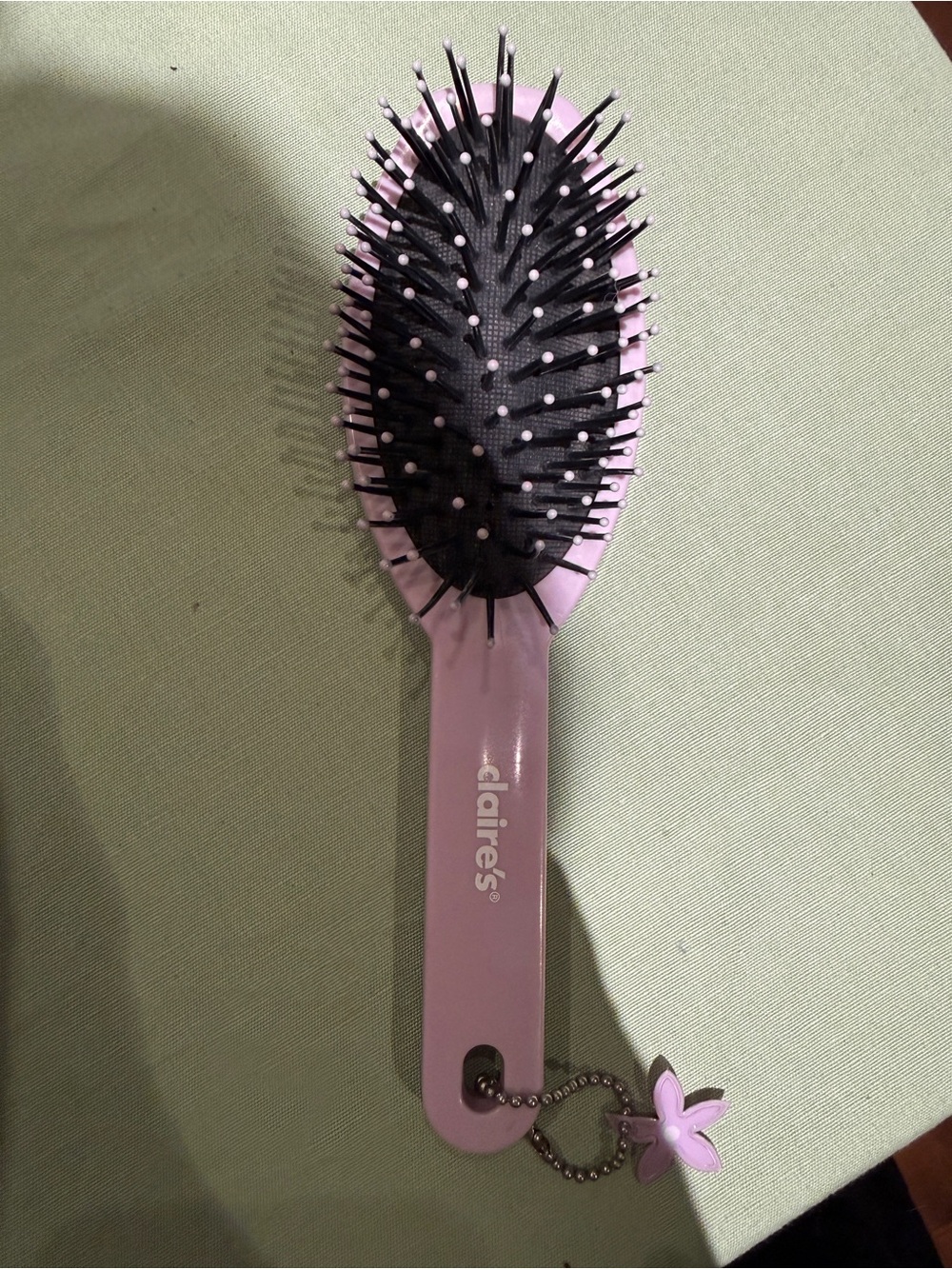 Claire's Light Pink Cushion Hair Brush with Bead-Tip Bristles